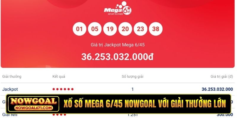 Xổ số Mega 6/45 Nowgoal với giải thưởng lớn